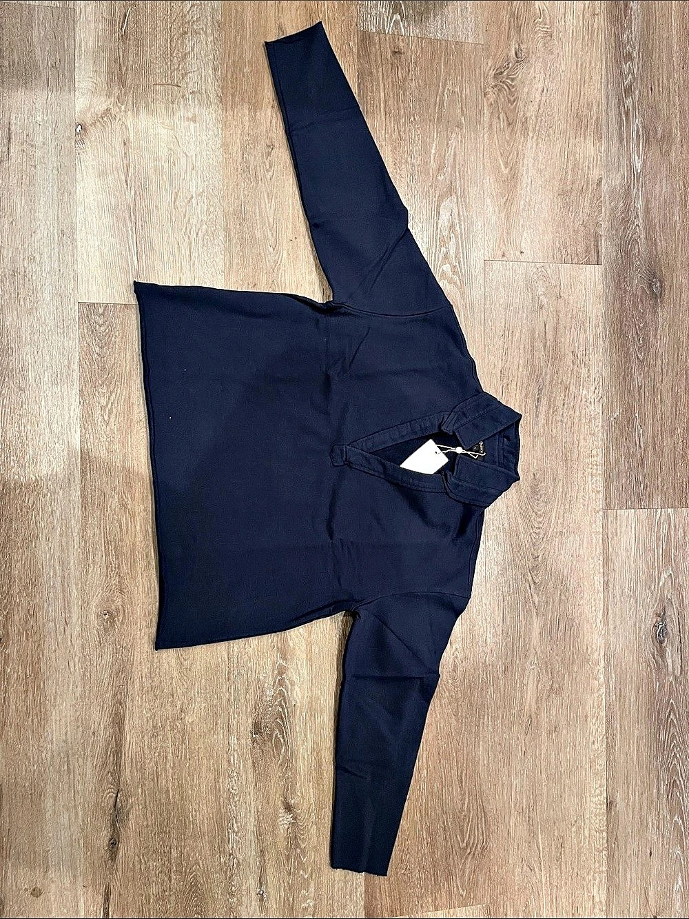 Quince Organic French Terry Henley Jacket in Blue, Large